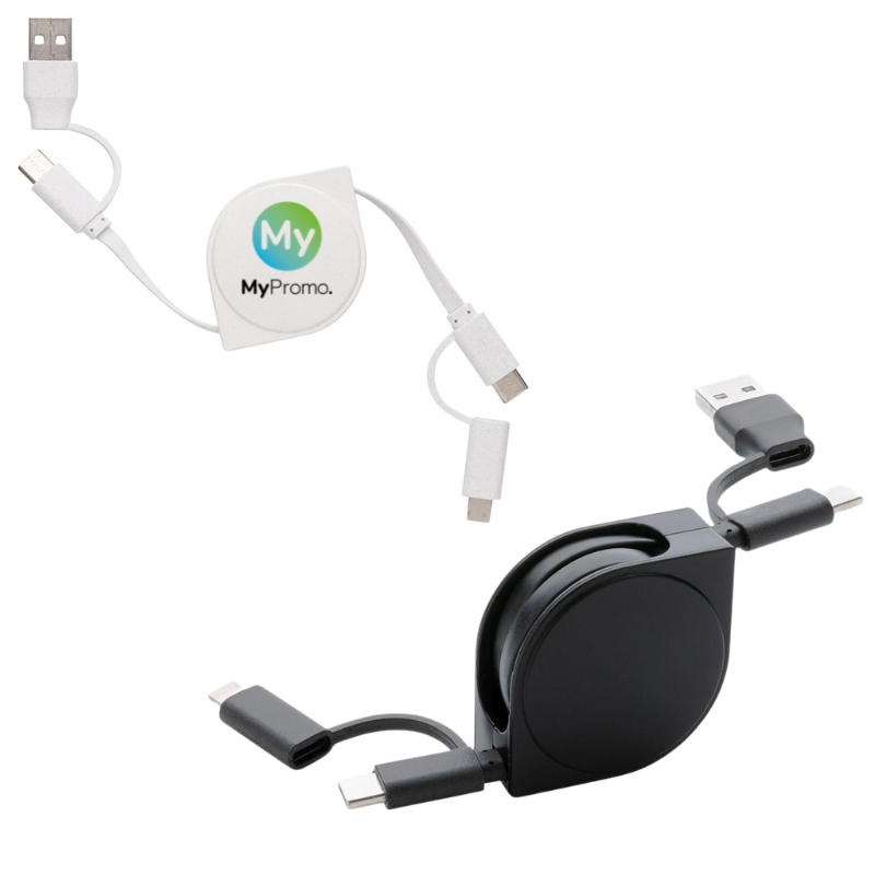 6 in 1 kabel | Gerecycled plastic & TPE | PVC-vrij