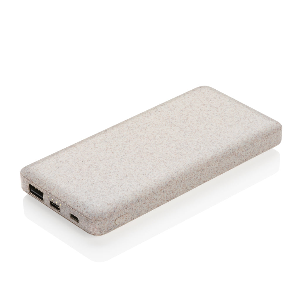 Power bank | 10.000 mAh | Natuurlijke tarwevezel | bruin