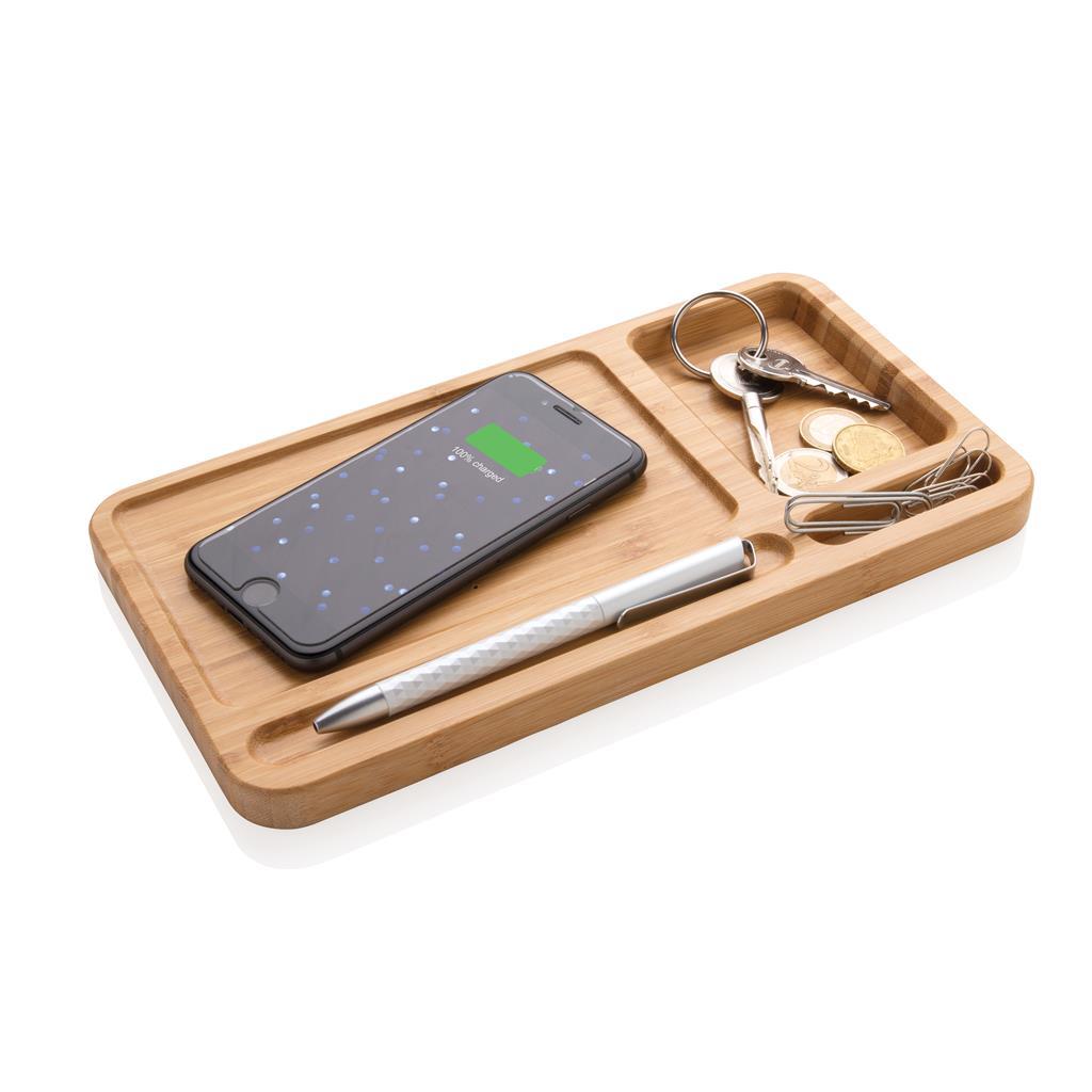 Bureau organizer | Draadloze oplader | Bamboe | 5W | Bruin