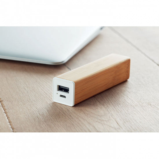 Power Bank | 2200 mAh Bamboe | Type C aansluiting | hout